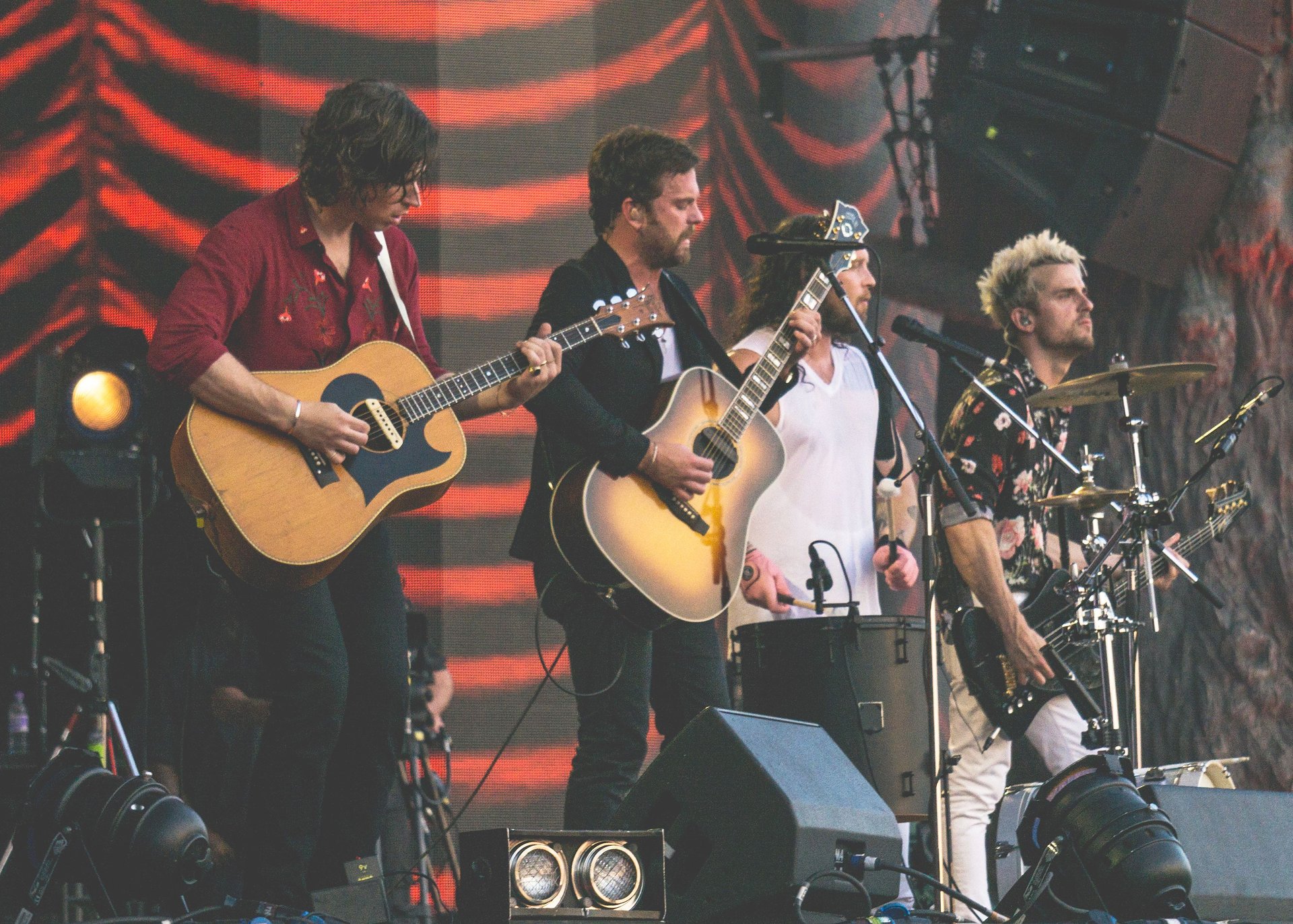 Kings of Leon performing onstage at Hyde Park in July 2017