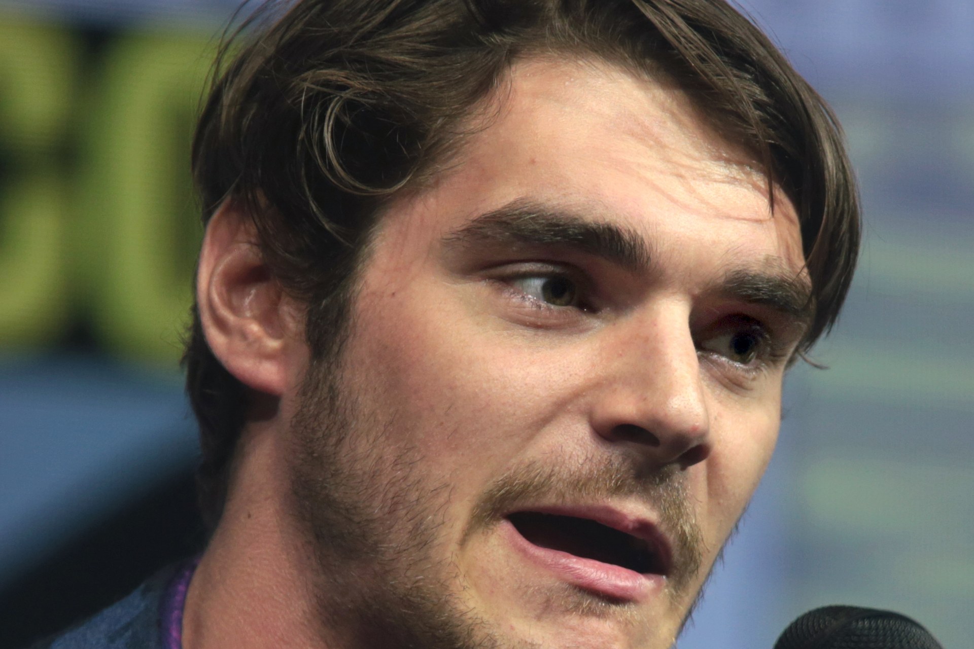 RJ Mitte speaking at the 2018 San Diego Comic-Con